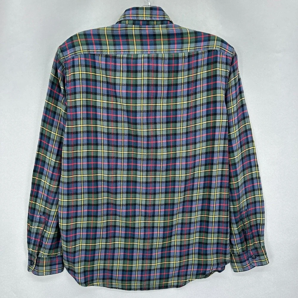 Polo Ralph Lauren Shirt Mens Medium Green Red Plaid Button Down Workshirt Tartan